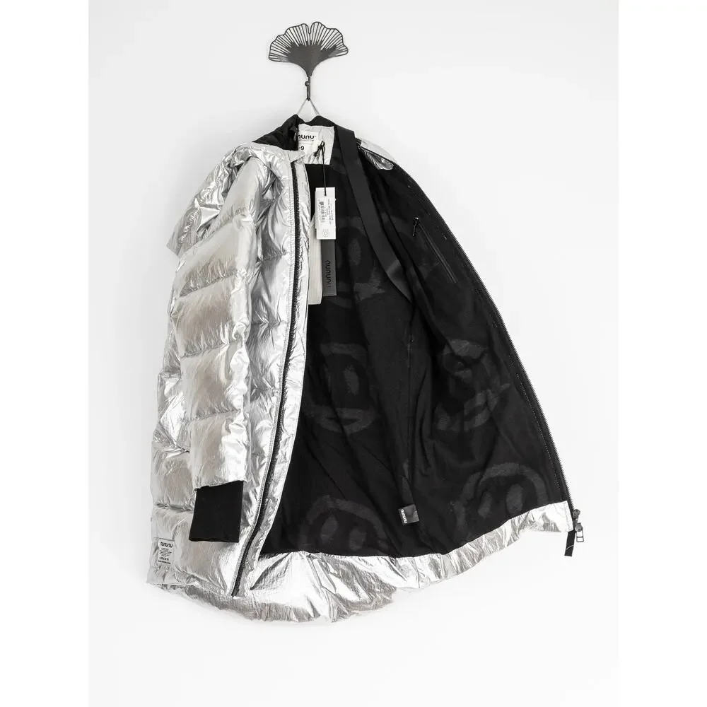 NUNUNU Special Smile Heavy Down Coat Silver Kids Size 8-9Y NWT